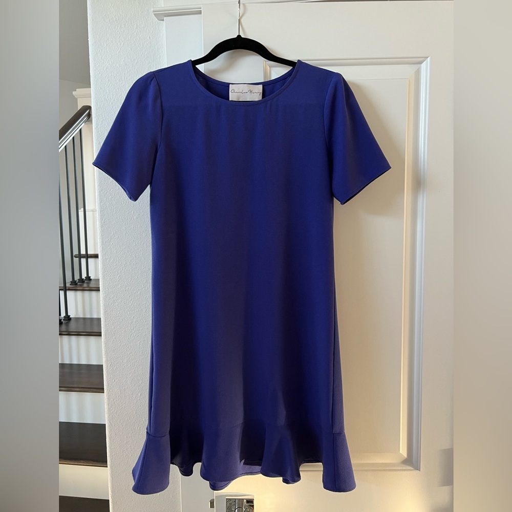 Charles Henry Short Sleeve Navy Dress